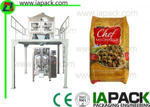 Macchina imballatrice verticale automatica per alimenti per animali domestici da 500g fino a 90 confezioni al minuto